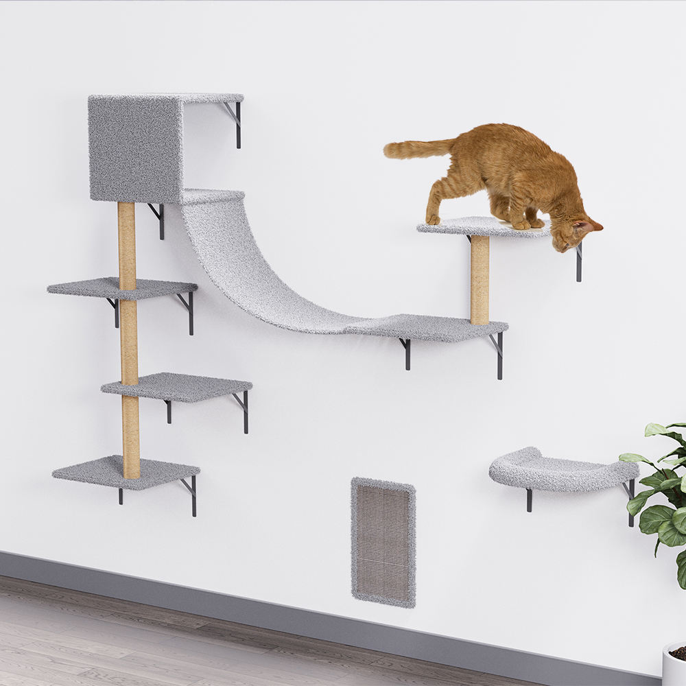 Manufacturer Customized DIY Wooden Cat Wall Shelves Cat Hammock and Cat Wall Furniture Space-saving - Image 5