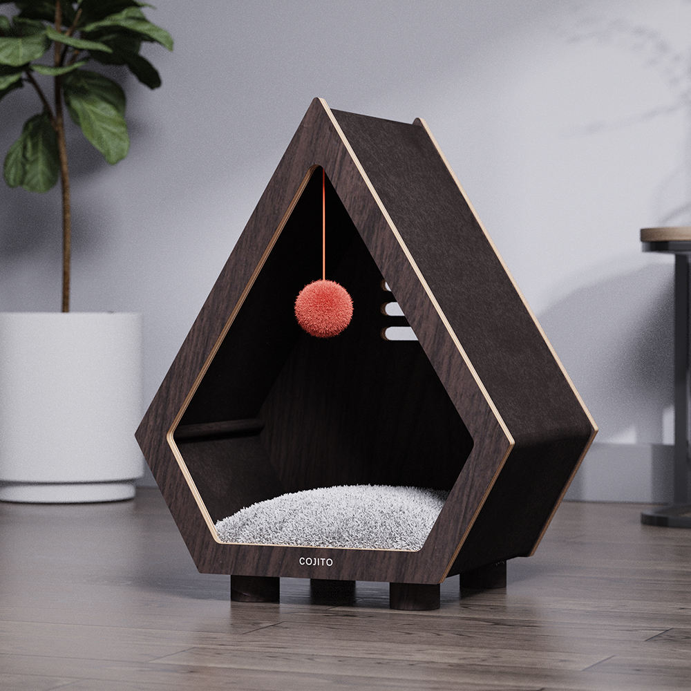 Foldable Cat Tree House for Indoor and Outdoor Waterproof Wooden Cat House Cat Bed Cave - Image 4