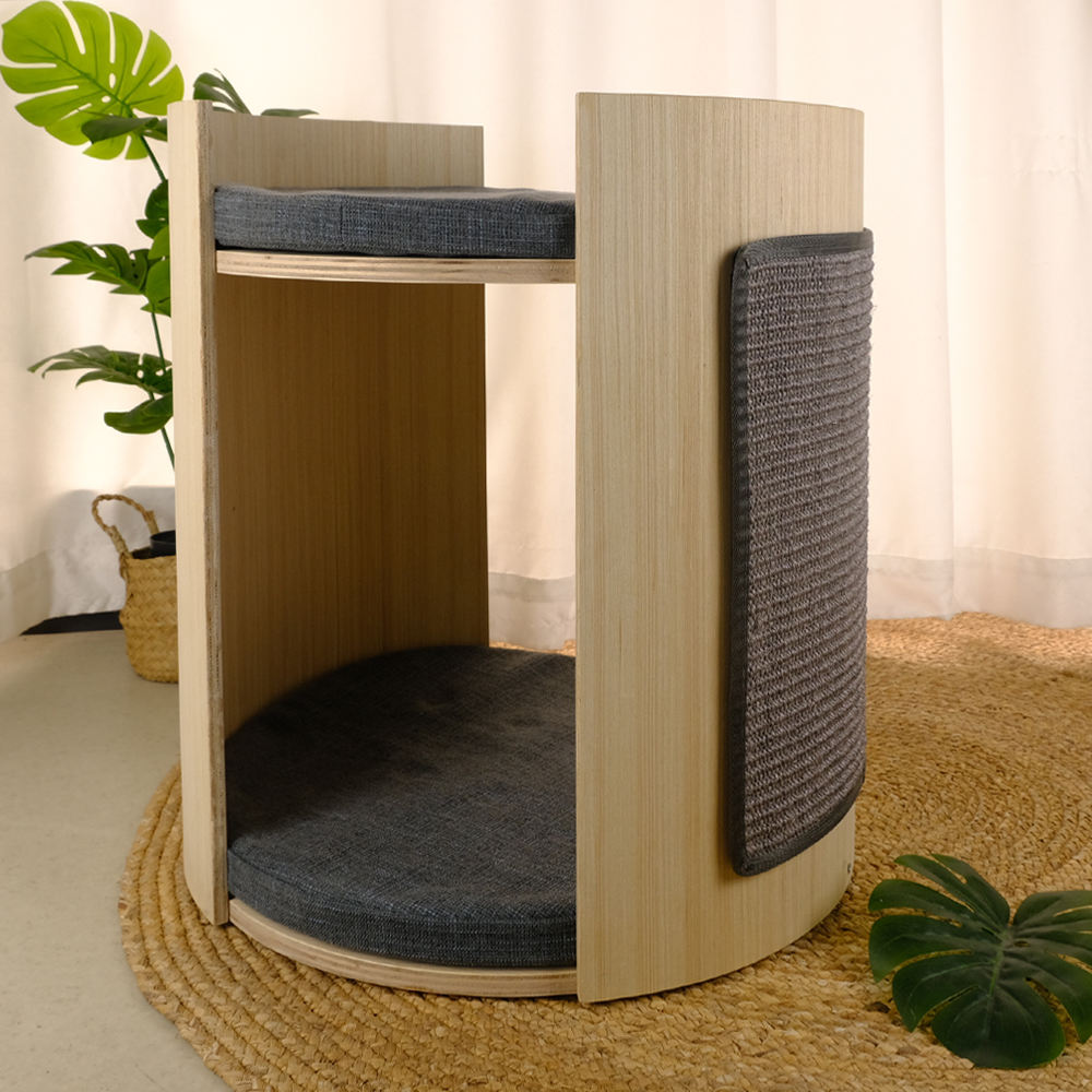 Foldable Cat Tree House for Indoor and Outdoor Waterproof Wooden Cat House Cat Bed Cave - Image 3